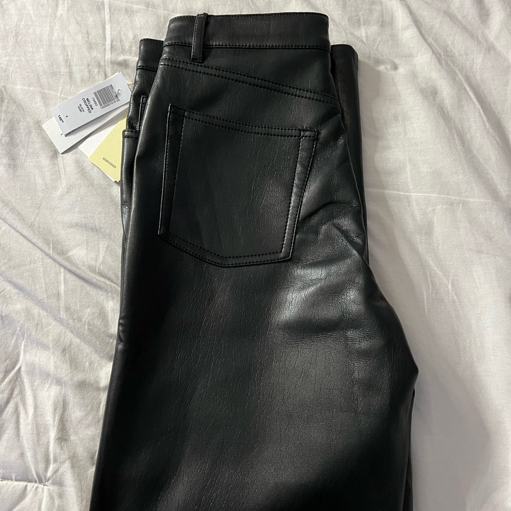 Aritzia Melina leather cropped pant